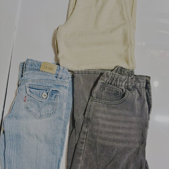 Girls Size 10/12 Jeans and cloth pants, Brands include Exarus,Levi, Cat and Jack - Picture 4 of 5